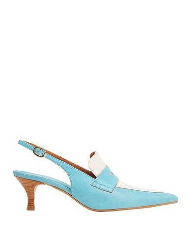 8 by YOOX Pump Sky blue 100% Ovine leather