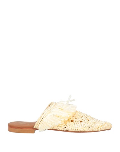 DE SIENA Mules and clogs Ivory Natural raffia