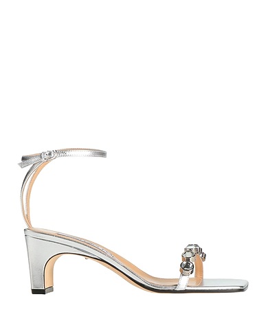SERGIO ROSSI Sandals Silver Leather