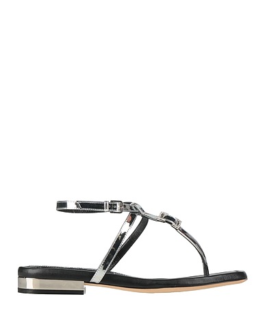 SERGIO ROSSI Flip flops Silver Leather