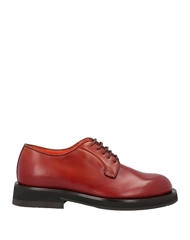SANTONI Laced shoes Rust Leather