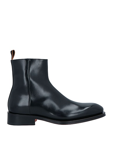 SANTONI ショートブーツ ブラック 革（なめし加工）