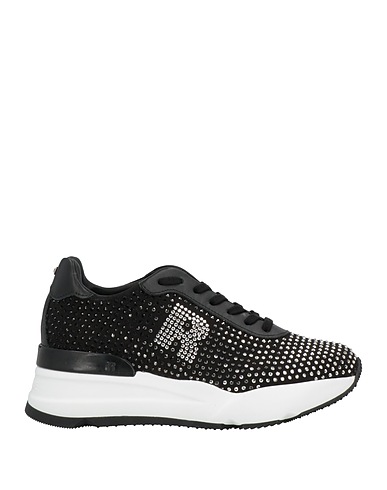 RUCOLINE Sneakers Black Leather, Textile fibers
