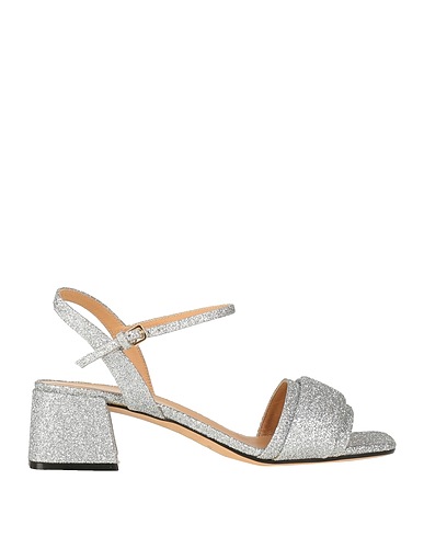 SERGIO ROSSI Sandals Silver Textile fibres