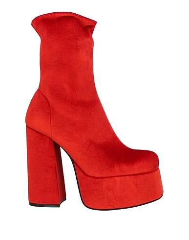 JEFFREY CAMPBELL Stivaletti Rosso pomodoro Fibre tessili