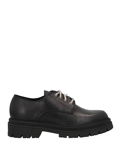DIVINE FOLLIE Laced shoes Black Leather