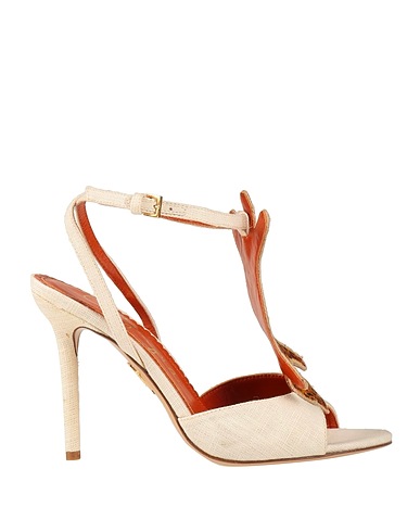 CHARLOTTE OLYMPIA Sandals Ivory Textile fibers