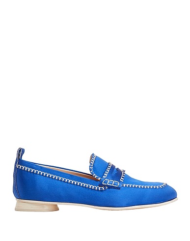 8 by YOOX Loafers SATIN SQUARE-TOE LOAFER
 Blue 72% Viscose, 28% Silk