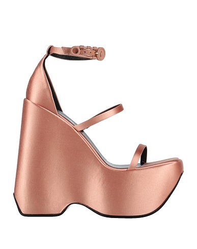 VERSACE Sandals Blush Textile fibres, Soft Leather