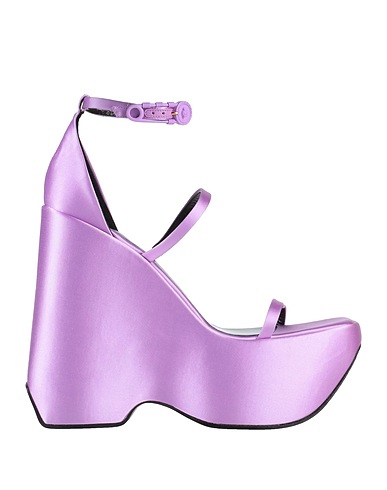 VERSACE Sandals Mauve Textile fibres, Soft Leather