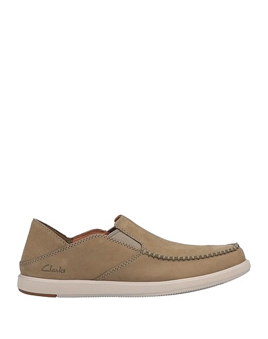 CLARKS Loafers Military green Leather, Textile fibres