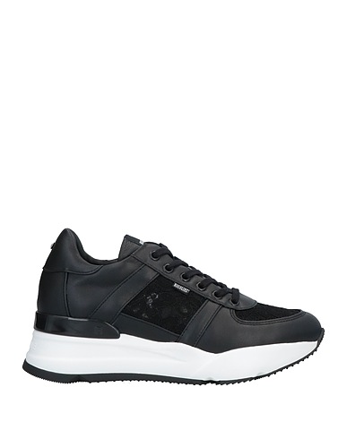 RUCOLINE Sneakers Black Leather, Textile fibers