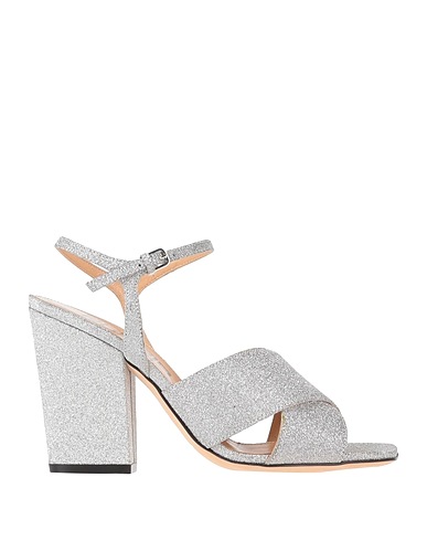 SERGIO ROSSI Sandals Silver Soft Leather