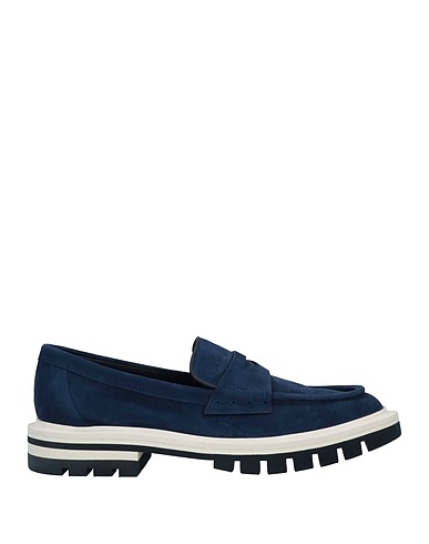 SANTONI Loafers Navy Leather