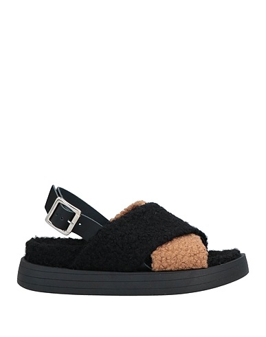 ISLO ISABELLA LORUSSO Sandals Black Leather, Textile fibers