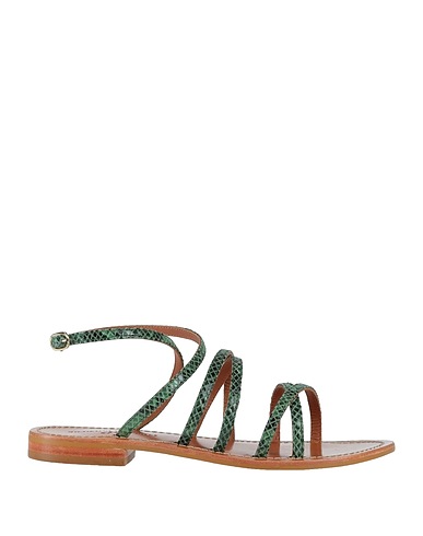 COULEUR POURPRE Sandals Green Leather