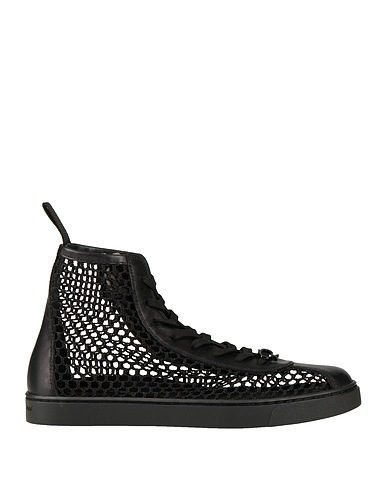 GIANVITO ROSSI Sneakers Black Leather, Textile fibres