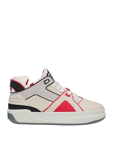 JUST DON Sneakers Ivory Leather, Textile fibers