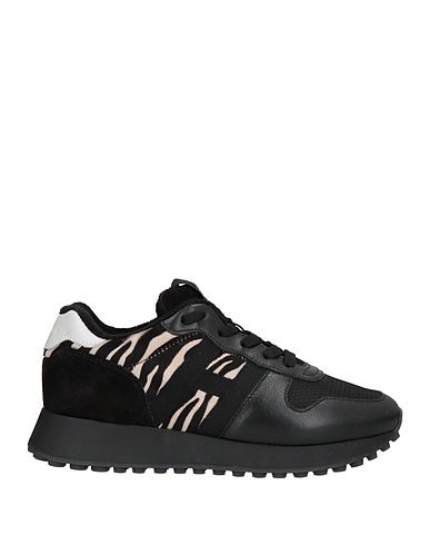 HOGAN Sneakers Black Leather, Textile fibres