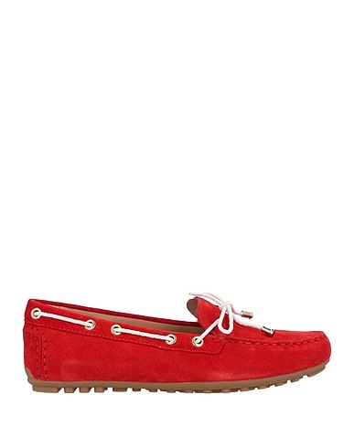 GEOX Mocassino Rosso Pelle, Fibre tessili