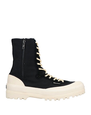 SUPERGA Ankle boot Black 80% Cotton, 20% Leather