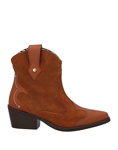 MANILA GRACE Ankle boot Tan Soft Leather