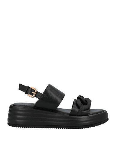 EMANUÉLLE VEE Sandals Black Soft Leather