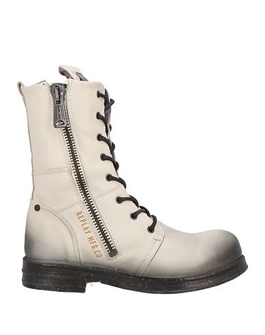 REPLAY Ankle boot Off white Leather