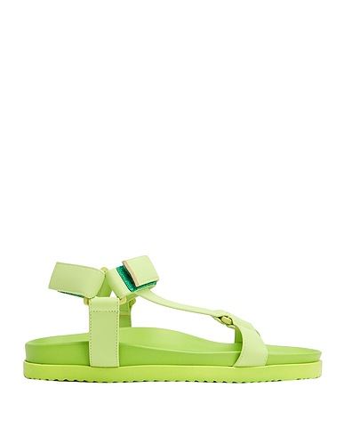 8 by YOOX Sandali RUBBER ADVENTURE SANDAL Verde lime 74% Poliuretano, 21% Poliestere, 5% Cotone