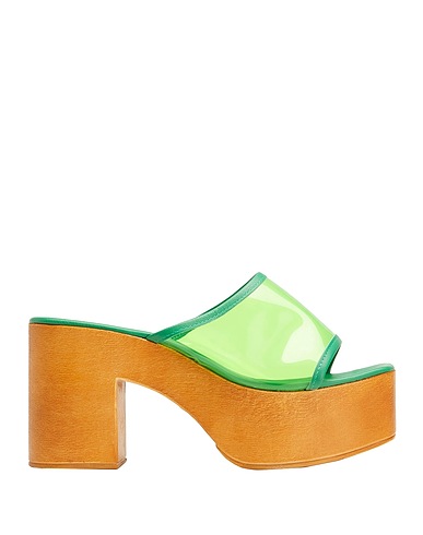 8 by YOOX Mules and clogs VINYL PLATFORM CLOGS Green 100% Polyurethane
