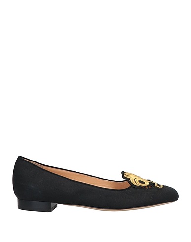 CHARLOTTE OLYMPIA Loafers Black Textile fibers