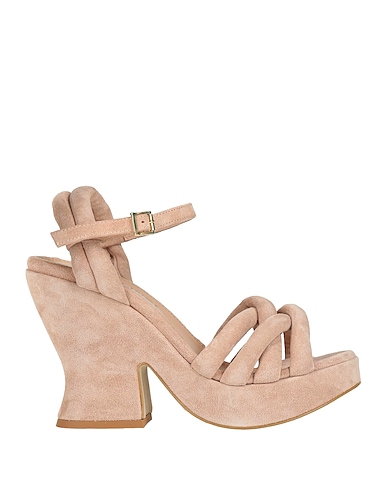JANET & JANET Sandals Beige Leather