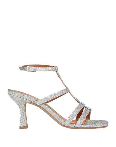 LORENZO MARI Sandals Silver Textile fibers