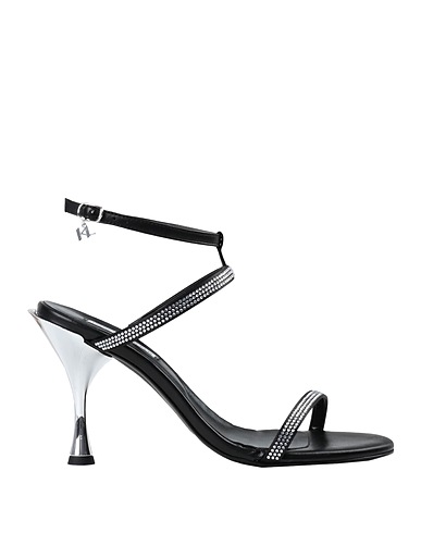KARL LAGERFELD Sandals Black Goat skin, Textile fibres