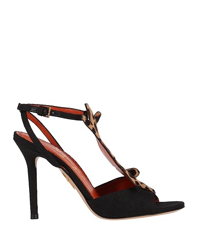 CHARLOTTE OLYMPIA Sandals Black Textile fibers, Leather