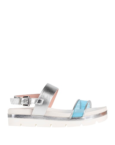 MARC CAIN Sandalen Silber Leder, Andere Fasern