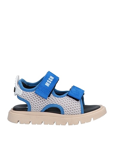MSGM Sandals Bright blue Soft Leather, Textile fibres