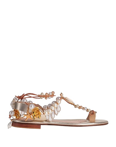 ELINA LINARDAKI Flip flops Platinum Leather
