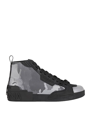 DOLCE&GABBANA Sneakers Grey 85% Cotton, 5% Polyester, 5% Rubber, 5% Calfskin