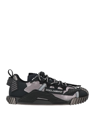 DOLCE&GABBANA Sneakers Grau Leder, Gewebefasern