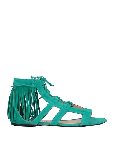 LONGCHAMP Sandali Verde smeraldo Pelle