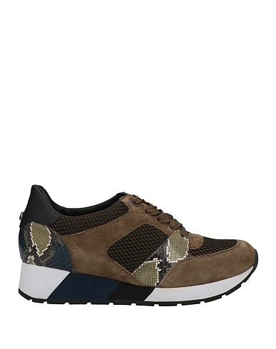 LONGCHAMP Sneakers Militärgrün Leder, Gewebefasern