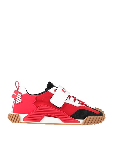 DOLCE&GABBANA Sneakers Red 51% Calfskin, 43% Polyamide, 3% Acrylic, 3% Elastane