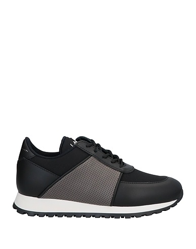 GIUSEPPE ZANOTTI Sneakers Black Leather, Textile fibres