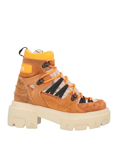 MSGM Ankle boot Tan Leather, Textile fibers