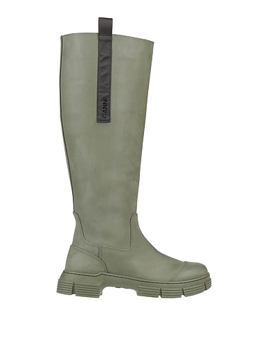 GANNI Boots Military green Rubber