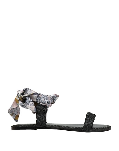 CLERGERIE Sandals Black Textile fibres, Leather