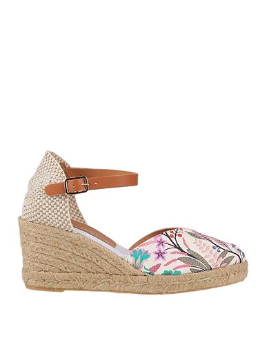 KANNA Espadrilles White Leather, Textile fibers