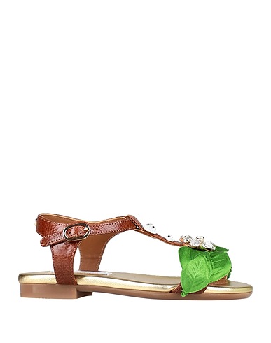 DOLCE&GABBANA Sandali Verde 100% Pelle di vitello