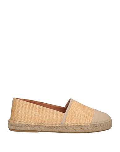 KANNA Espadrilles Beige Leather, Natural raffia